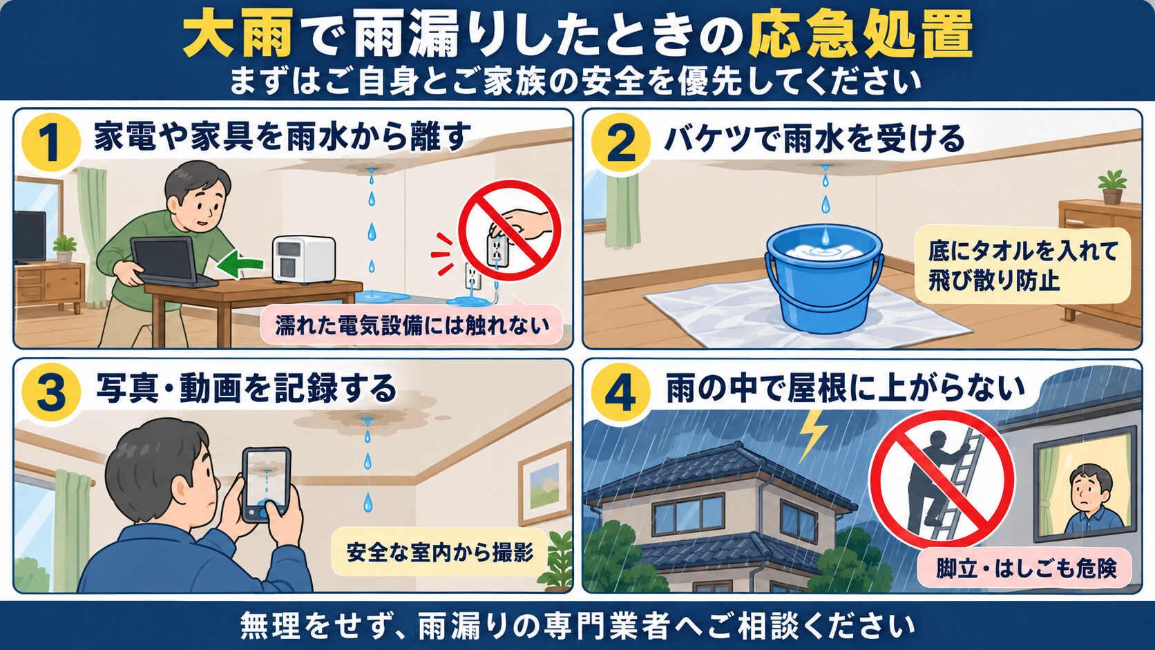 雨漏り　光市